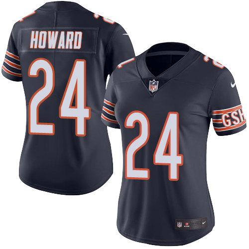 Women's Limited Jordan Howard Nike Jersey Navy Blue - #24 Rush NFL Chicago Bears